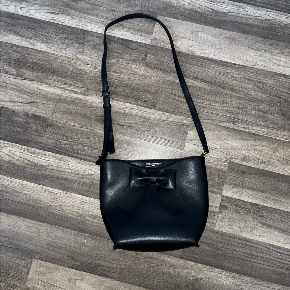 Karl Lagerfeld Black Crossbody Bag with Bow